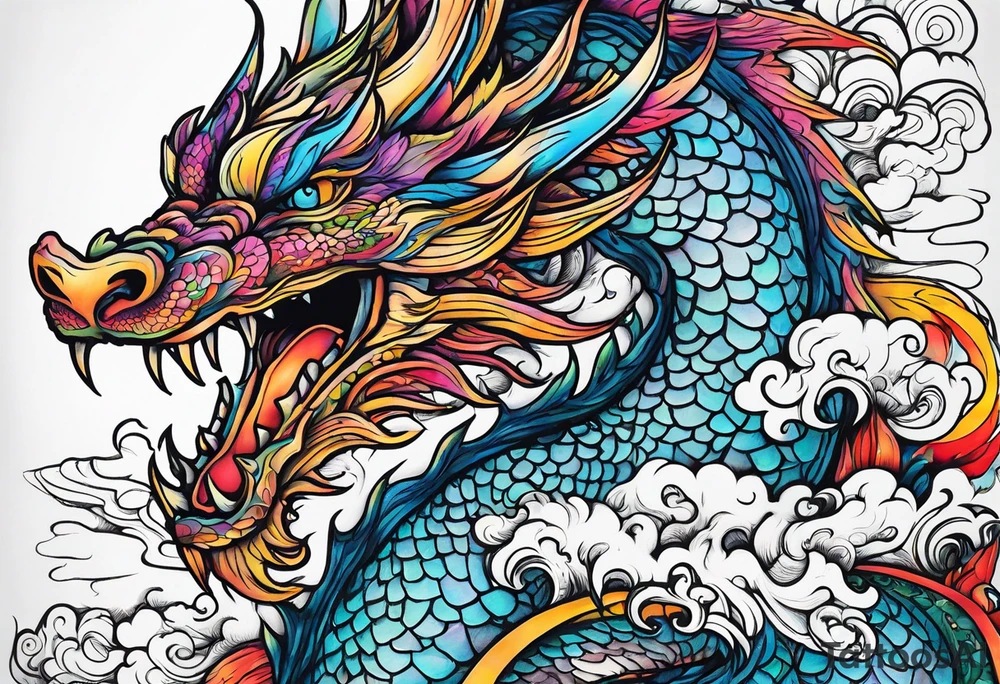 roaring dragons tattoo idea