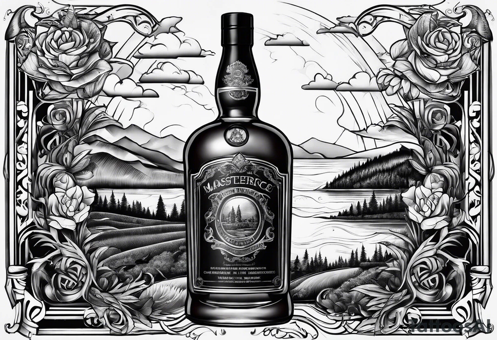 Imported Windsor Canadian whiskey tattoo idea