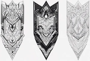 Futuristic bold line tattoo for leg tattoo idea