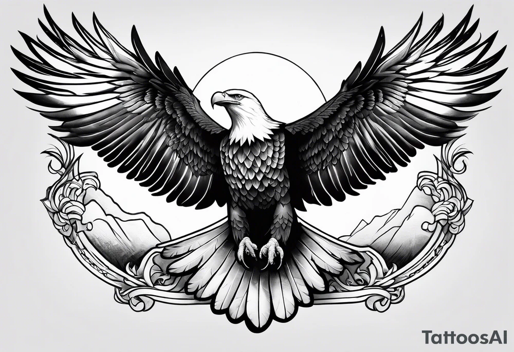 Eagle and a Dove fly side by side tattoo idea