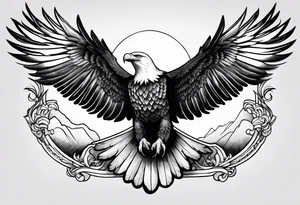 Eagle and a Dove fly side by side tattoo idea