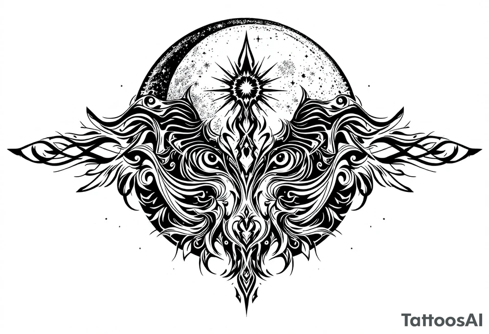 Witch moon tattoo idea