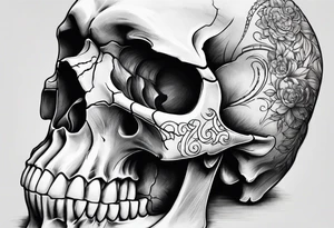 Skull from the side tattoo idea