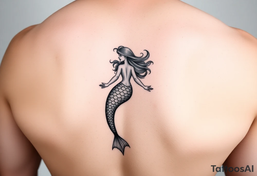 realistic mermaid tattoo idea