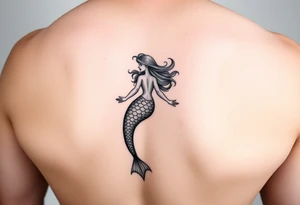 realistic mermaid tattoo idea