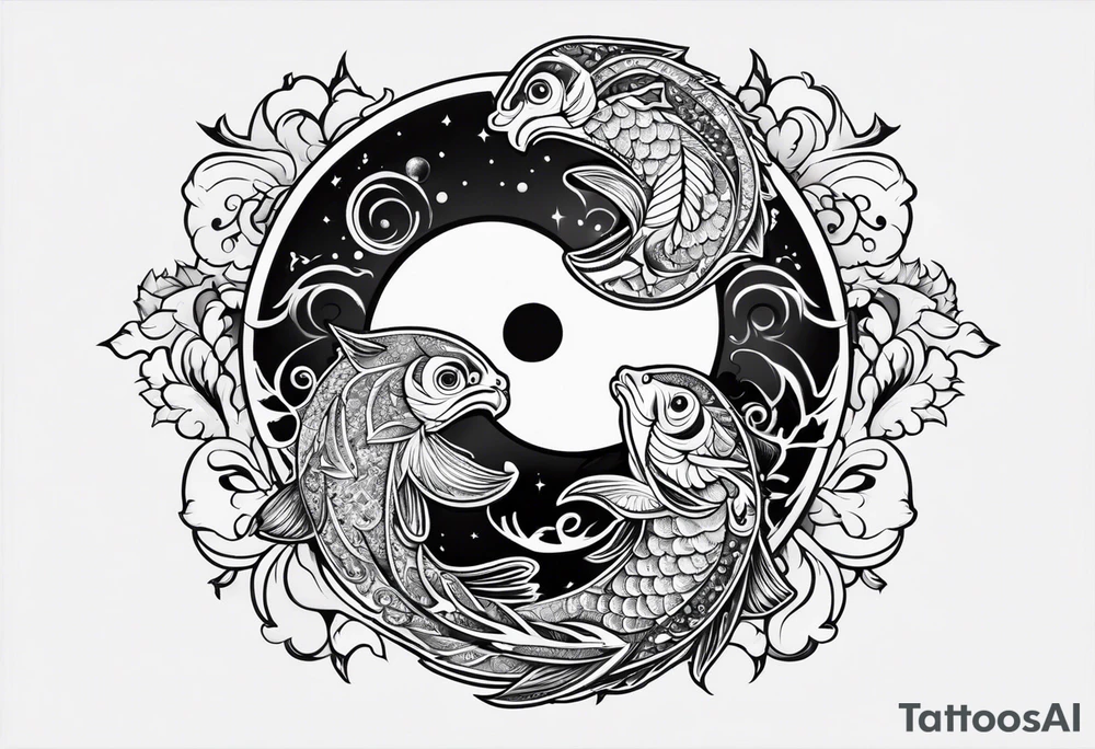 masculine pisces with yin and yang tattoo idea tattoo idea