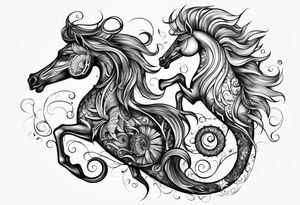 Star fish and sea horse tattoo idea