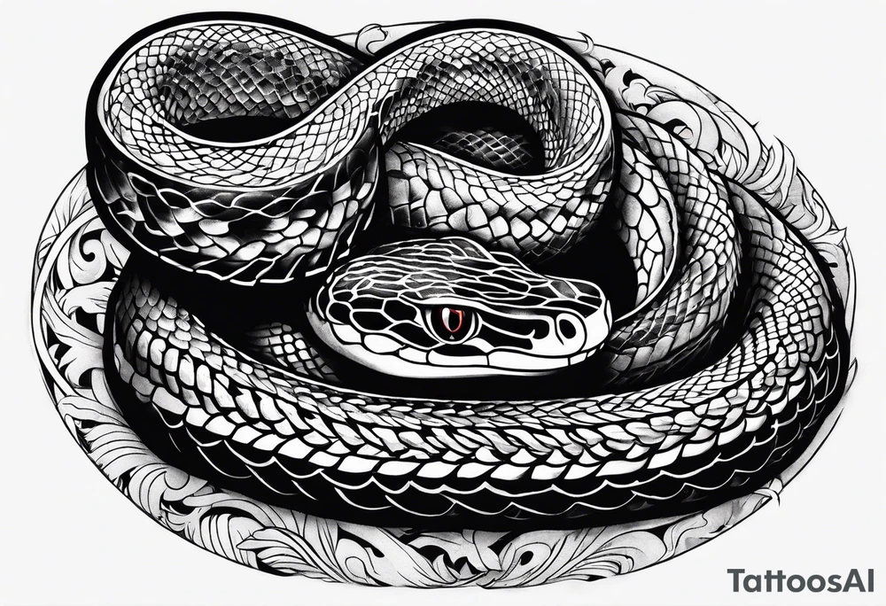 Snake on the ground tattoo idea