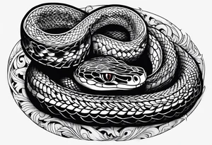 Snake on the ground tattoo idea
