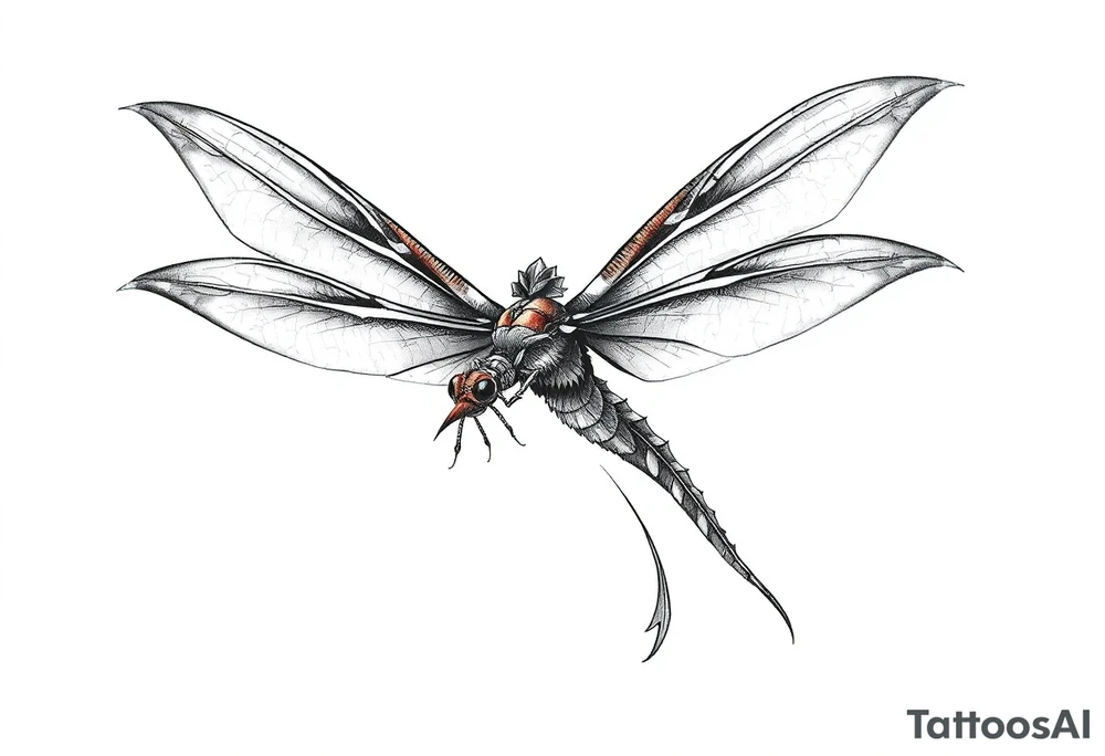 mystical dragon fly tattoo idea