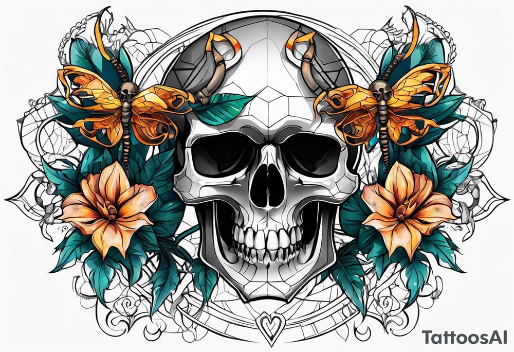 Skull tattoo with scorpions tattoo idea