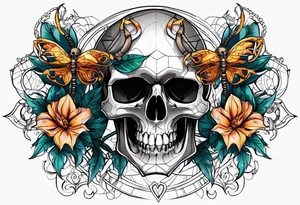 Skull tattoo with scorpions tattoo idea