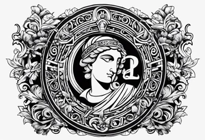 Greek Capital Letter Omega symbol trash metal style tattoo idea