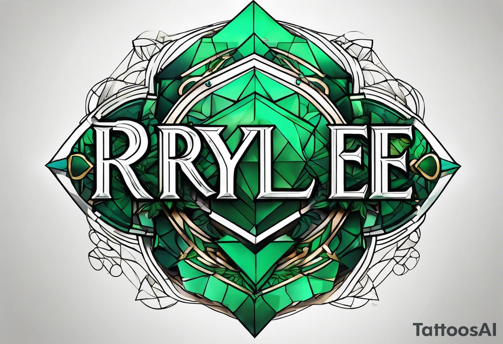 The name scripted Rylee with an emerald tattoo idea
