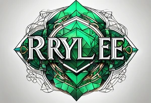 The name scripted Rylee with an emerald tattoo idea