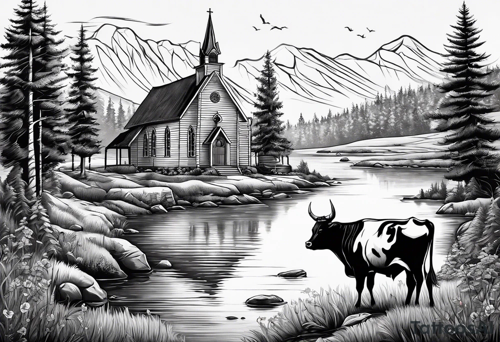 hunting and cows and bulls and fishing and love and church. tattoo idea