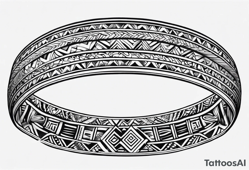 geometric hawaiian tradtional style arm band mauna kea tattoo idea