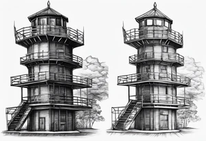 Prison observation tower tattoo idea