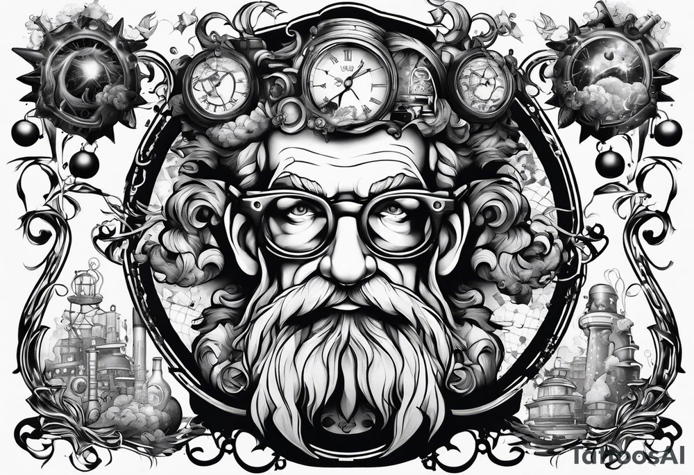 a mad scientist tattoo idea