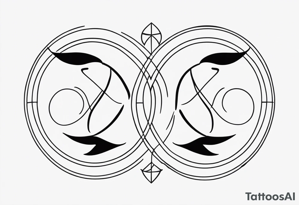 Gemini and taurus symbols intertwined tattoo idea