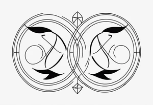 Gemini and taurus symbols intertwined tattoo idea