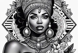 black woman casino tattoo idea