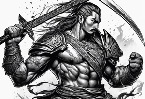 Warrior
Fighting
Bloody tattoo idea