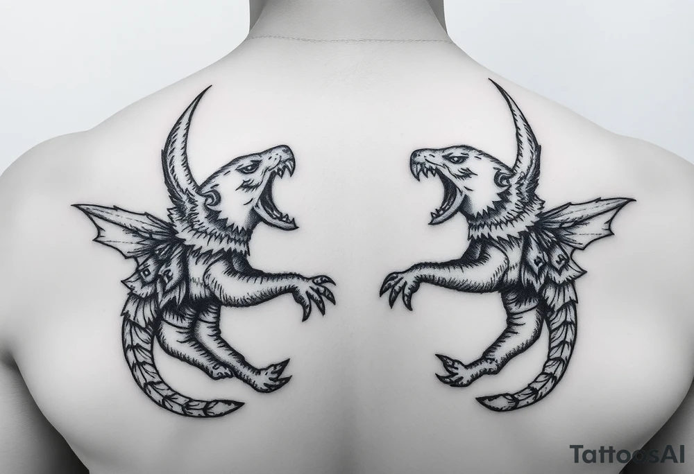 dos escorpiones protegen a la justicia ciega tattoo idea