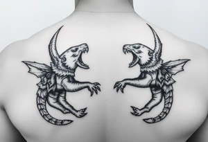 dos escorpiones protegen a la justicia ciega tattoo idea