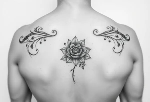 Make something similar to this. It should be a small, unique floral design. tattoo idea