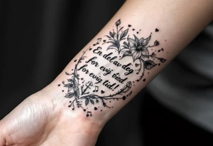 make a quote that says "En del av deg for evig tid! Pappa 20.12.24" Surrounded by gladiolus, music notes, hearts and an anchor tattoo idea