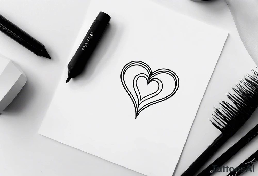 Heart with initials tattoo idea