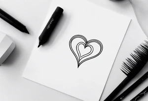 Heart with initials tattoo idea