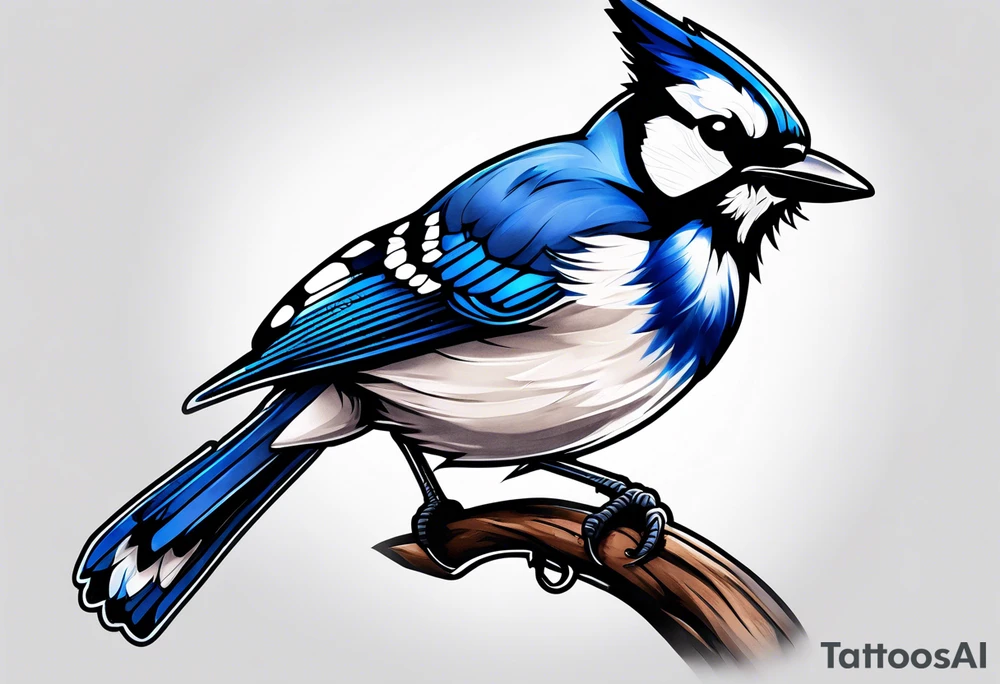 Majestic bluejay tattoo idea