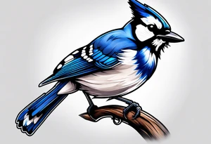 Majestic bluejay tattoo idea