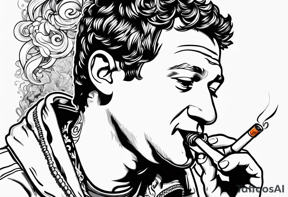 Mark Zuckerberg smoking cigarette tattoo idea