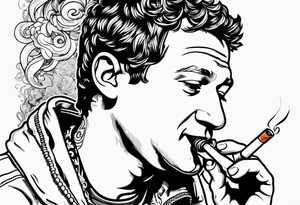Mark Zuckerberg smoking cigarette tattoo idea