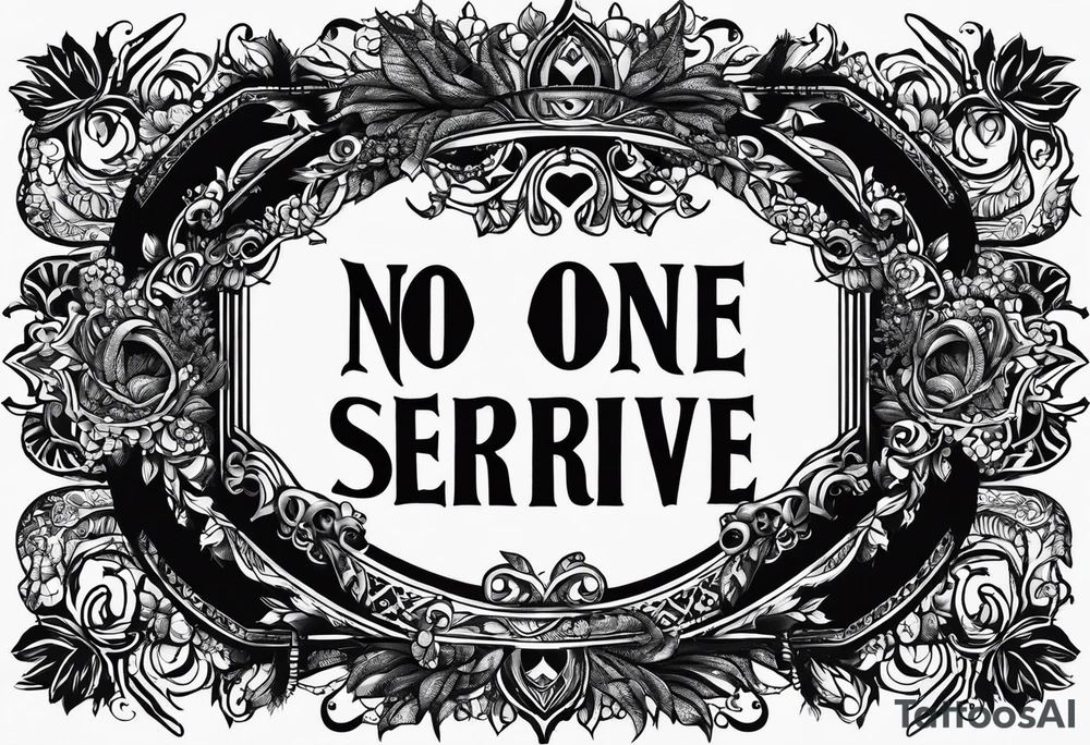 Text "no one servive" tattoo idea