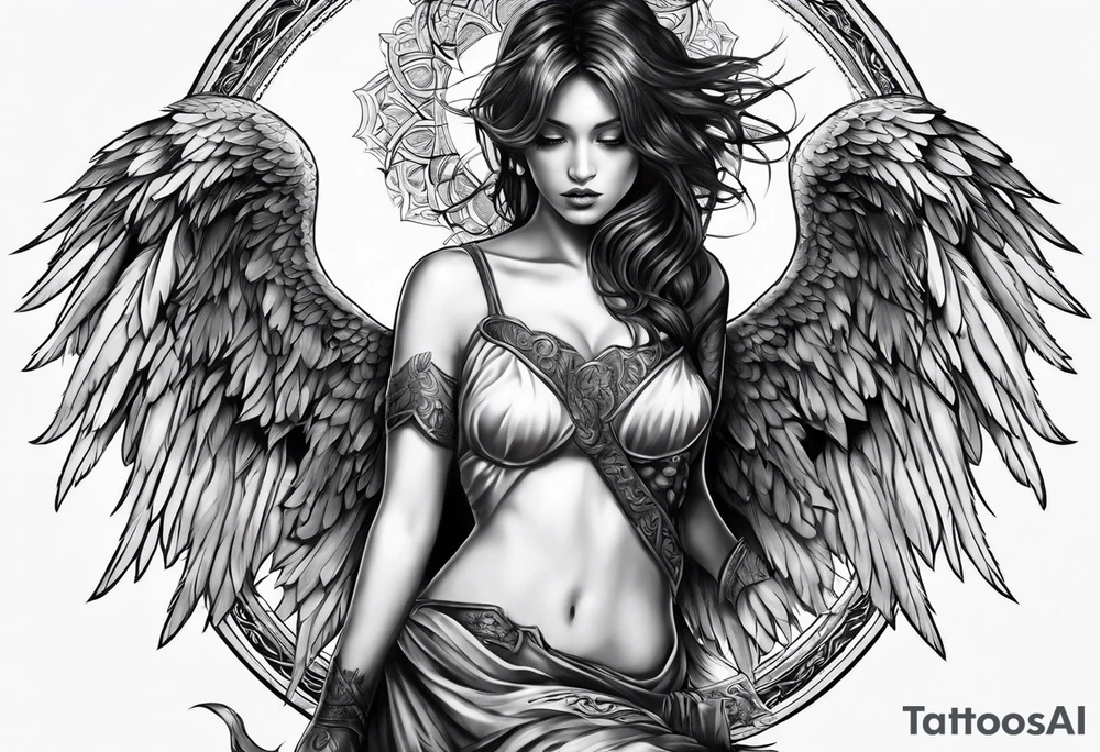 Fallen angel tattoo idea