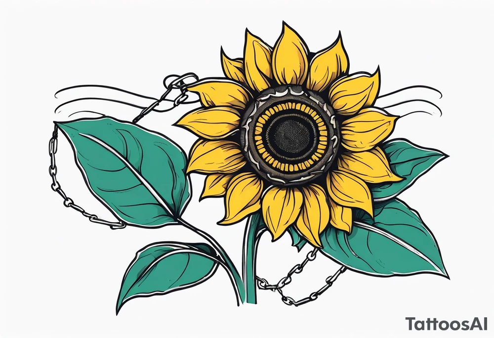 Sunflower chain tattoo idea