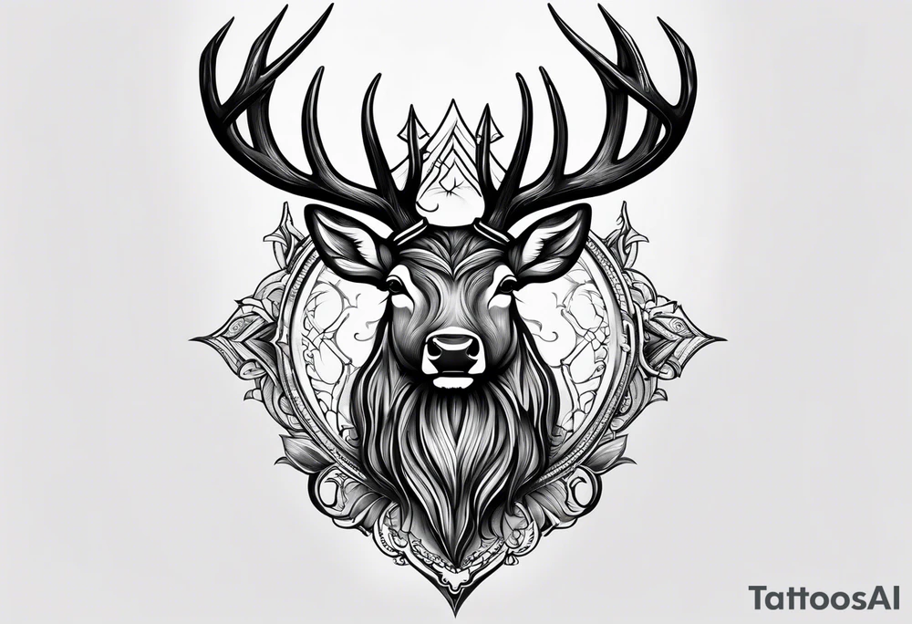 Western stag tattoo idea