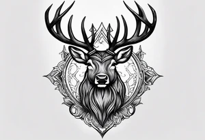 Western stag tattoo idea