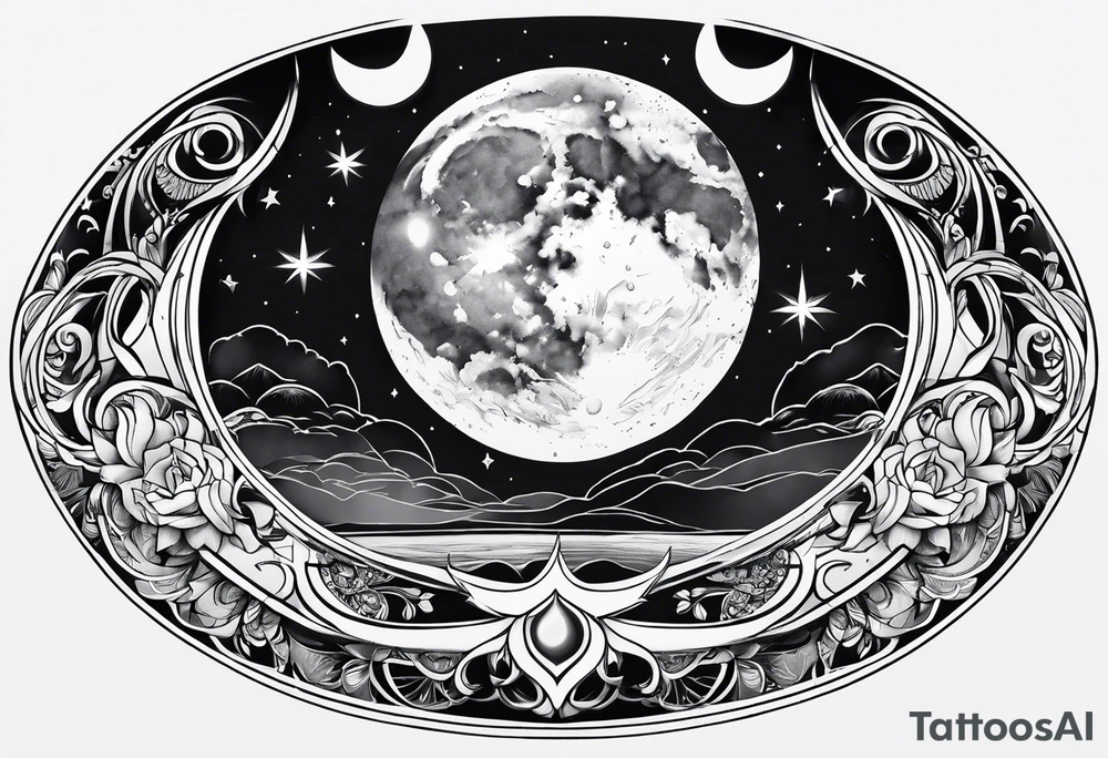 sacred moon tattoo idea