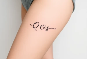 text reading "QOS" across a womb tattoo tattoo idea