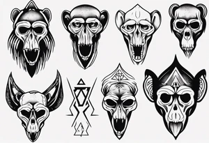 baboon skull tattoo idea