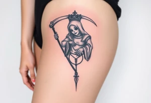 Queen, reaper, scary, pretty tattoo idea