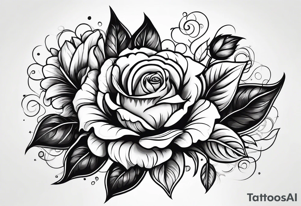 flower rose , sunflower, animal tattoo idea