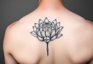 Blooming protea flower tattoo idea