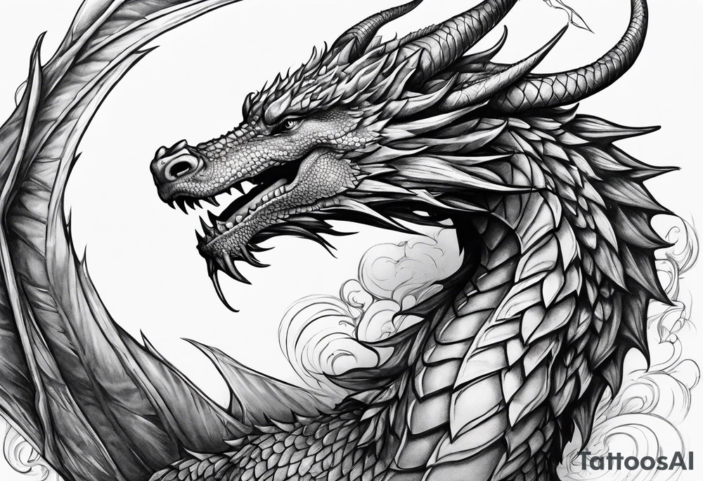 Dragon portrait tattoo idea