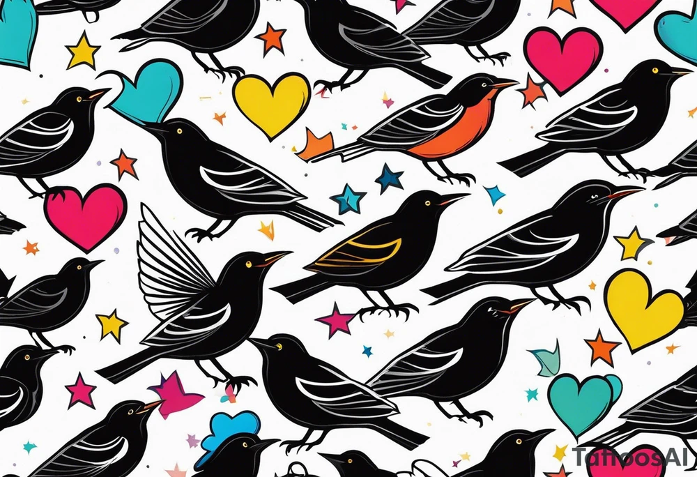 Black birds tattoo idea